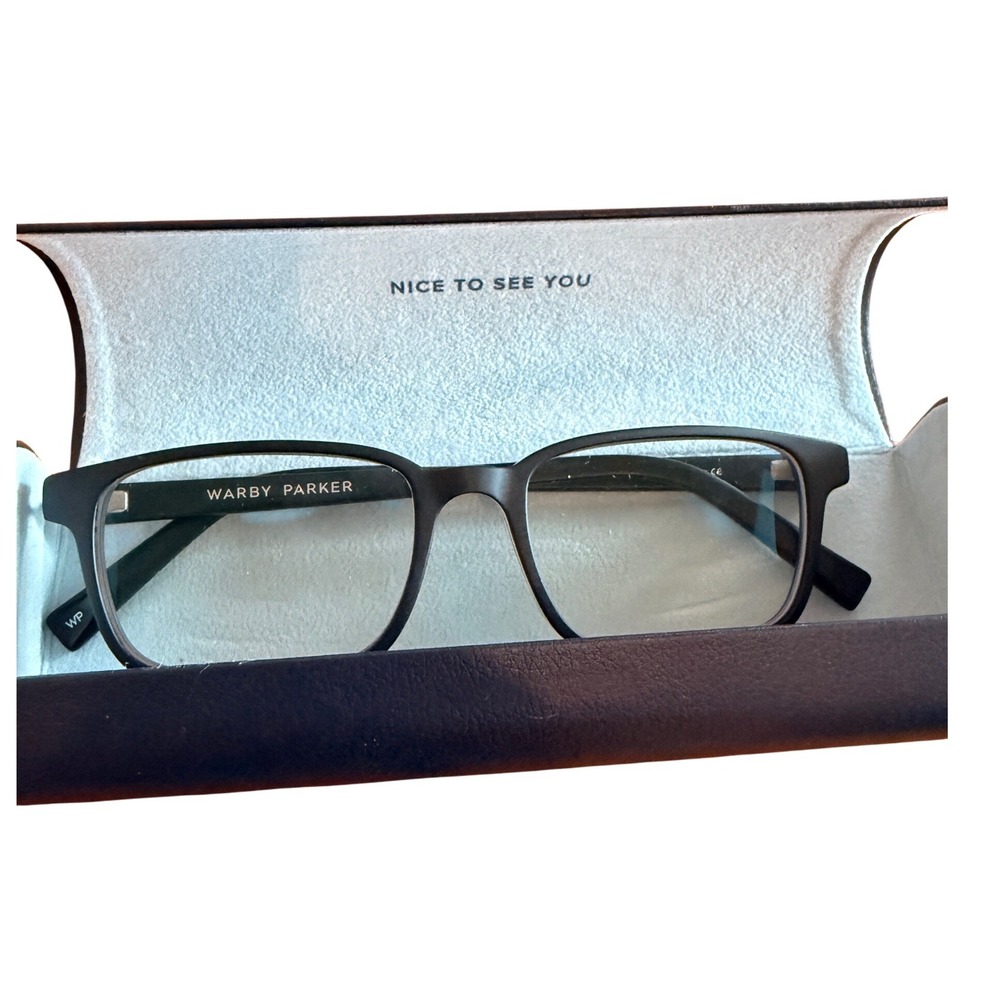 Warby Parker Crane Matte Black‎ Rectangular Eyeglasses FRAMES ONLY with Case